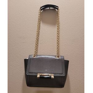 Diane Von Furstenberg Gray Leather Chain Shoulder Crossbody Handbag